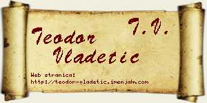 Teodor Vladetić vizit kartica